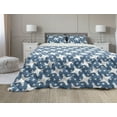 thumbnail image 1 of Stars Comforter & Sham Bedding Set, Repetitive Small and Bigger Ornamental Elements Concentric Silhouettes, 3 pcs Duvet Set Microfiber Filling Quilt, 5 Sizes, Slate Blue and White, by Ambesonne, 1 of 4
