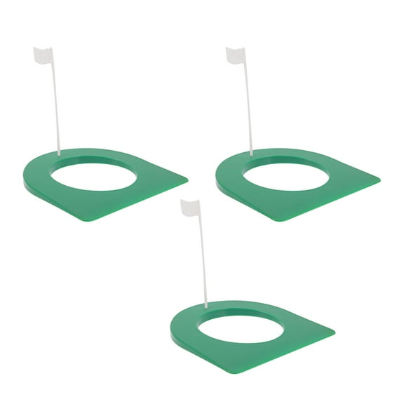 unbranded 3 Pcs Indoor Putting Cup Golf Putting Practice 17.00X17.00X1.30CM Dark Green