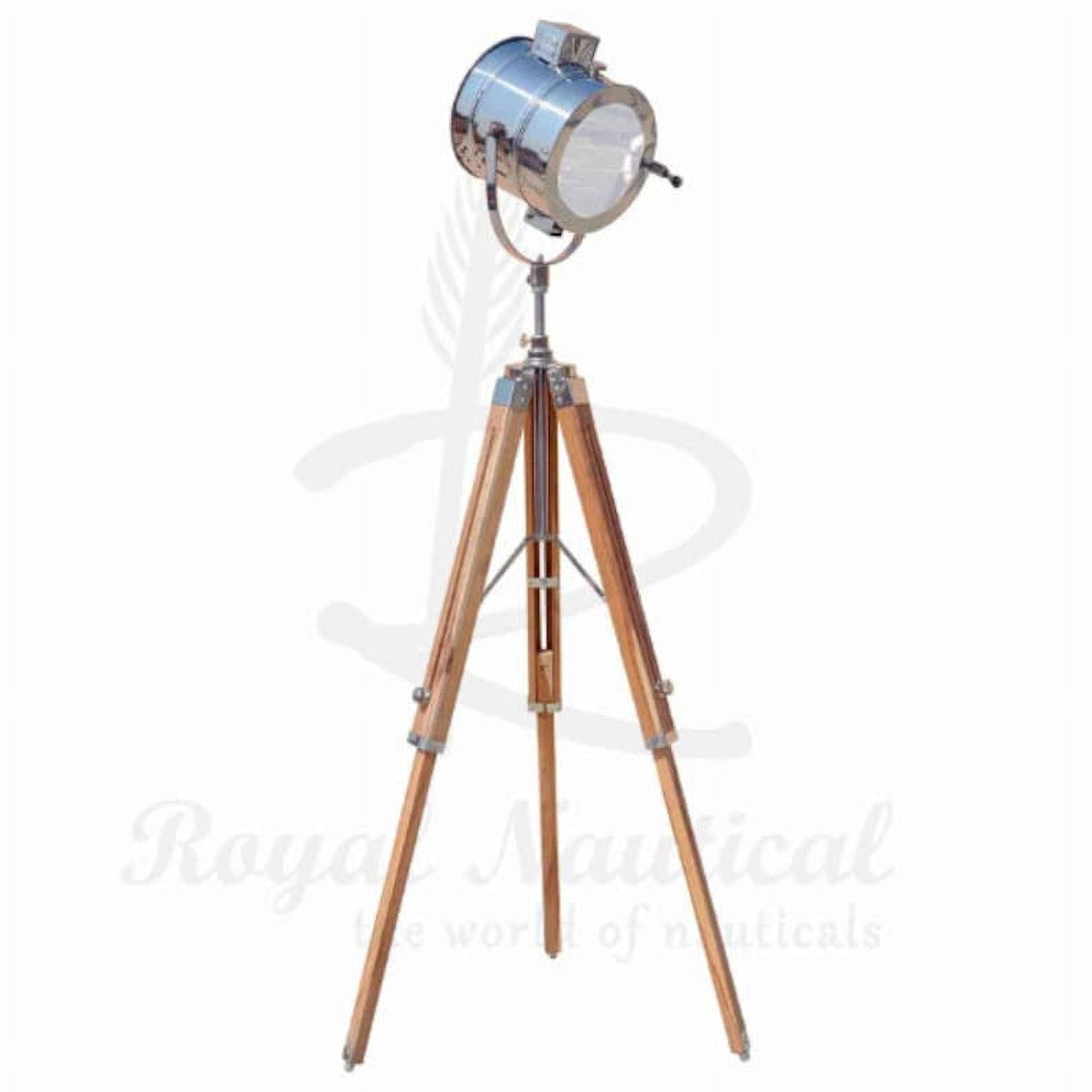 Teak Wood Nautical Designer LED Contemporary Floor Lamp, Retro Floor Lamp Shade and Max LED E27 Floor Lamp, Metal for Living Room, Bedroom
