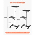 thumbnail image 4 of KFFKFF Support de Projecteur, Support de Plancher pour Portable à 2 Étagères, Table de Supports de Projecteur avec Hauteur Réglable de 33,86 à 53,54 Pouces, Cadre à Poutre en I Supports de Projecteurs Trépied, 4 of 9