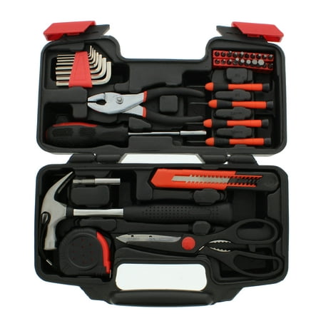 - ABN 39 Piece General Household Hand Tool Kit Starter Set in Plastic Storage Case
