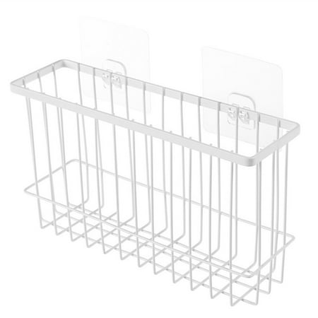 Niceauty White Kitchen Wall Holder Adhesive Storage Shelf for Bathroom and Shower Use
