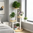 thumbnail image 4 of 3 Tier Plants Stand, Metal Wood Plants Stand For Indoor Plants, Corner Tiered Flower Plants Shelf Stand for Living Room Bedroom (1PC, Style D), 4 of 7