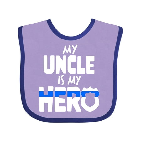 

Inktastic My Uncle is My Hero Police Officer Family Boys or Girls Baby Bib