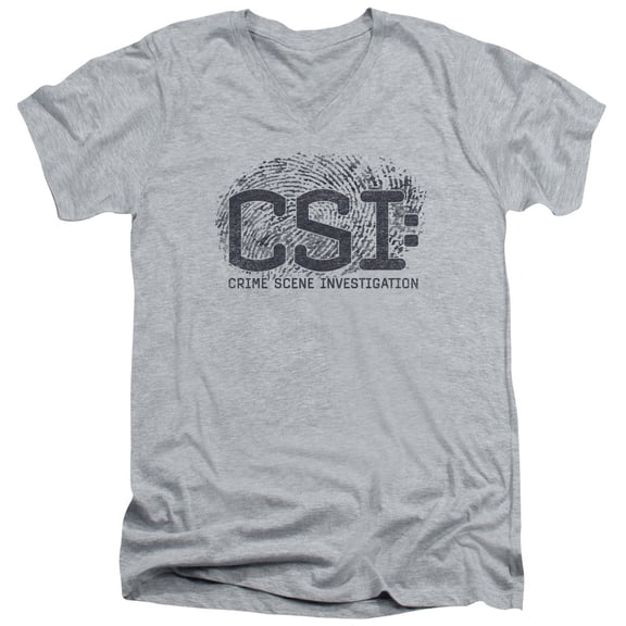 Csi - Distressed Logo - Slim Fit V Neck Shirt - Large