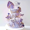 thumbnail image 5 of Purple Butterfly Cake Decoration Kit - Gold Accent Party Wedding Multi-size Combination, 5 of 6