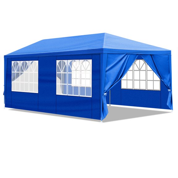 10x20ft Outdoor Party Tent with 6 Removable Sidewalls Waterproof Canopy Gazebo Blue