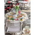 thumbnail image 6 of Outdoor Tablecloth with Umbrella Hole Zipper Happy Easter Round Tablecloth 54" Waterproof Outside Table Cloth Cute Rabbits Flowers Eggs Butterflies Beige Patio Table Cover Tablecloths for Picnic, 6 of 8
