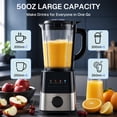 thumbnail image 3 of Behome Blender with Grinder, Stepless Speed & 4 Functions, 1200W Blender for Smoothies with 50 Oz Glass Jar, Self-Cleaning Blenders for Kitchen, Black, 3 of 8