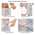 thumbnail image 5 of FORMRS Mens Swim Trunks Mesh Liner Quick Dry Casual Beach Board Shorts with Pockets, Sizes S-2XL, Purple Geometric, 5 of 9