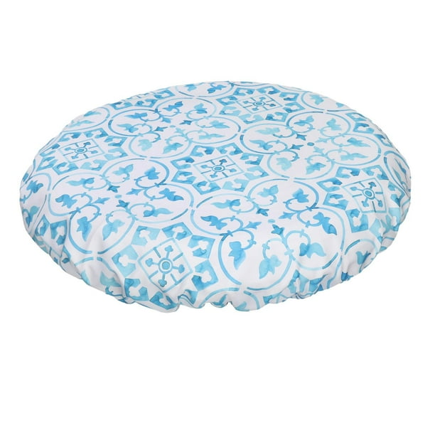 Mantel redondo ajustado de poliéster elástico para cocina, hogar, protector decorativo 2 tamaños
