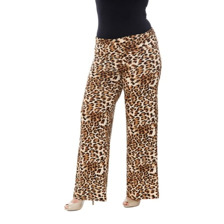 White Mark Women S Plus Size Printed Palazzo Pants Walmart Com