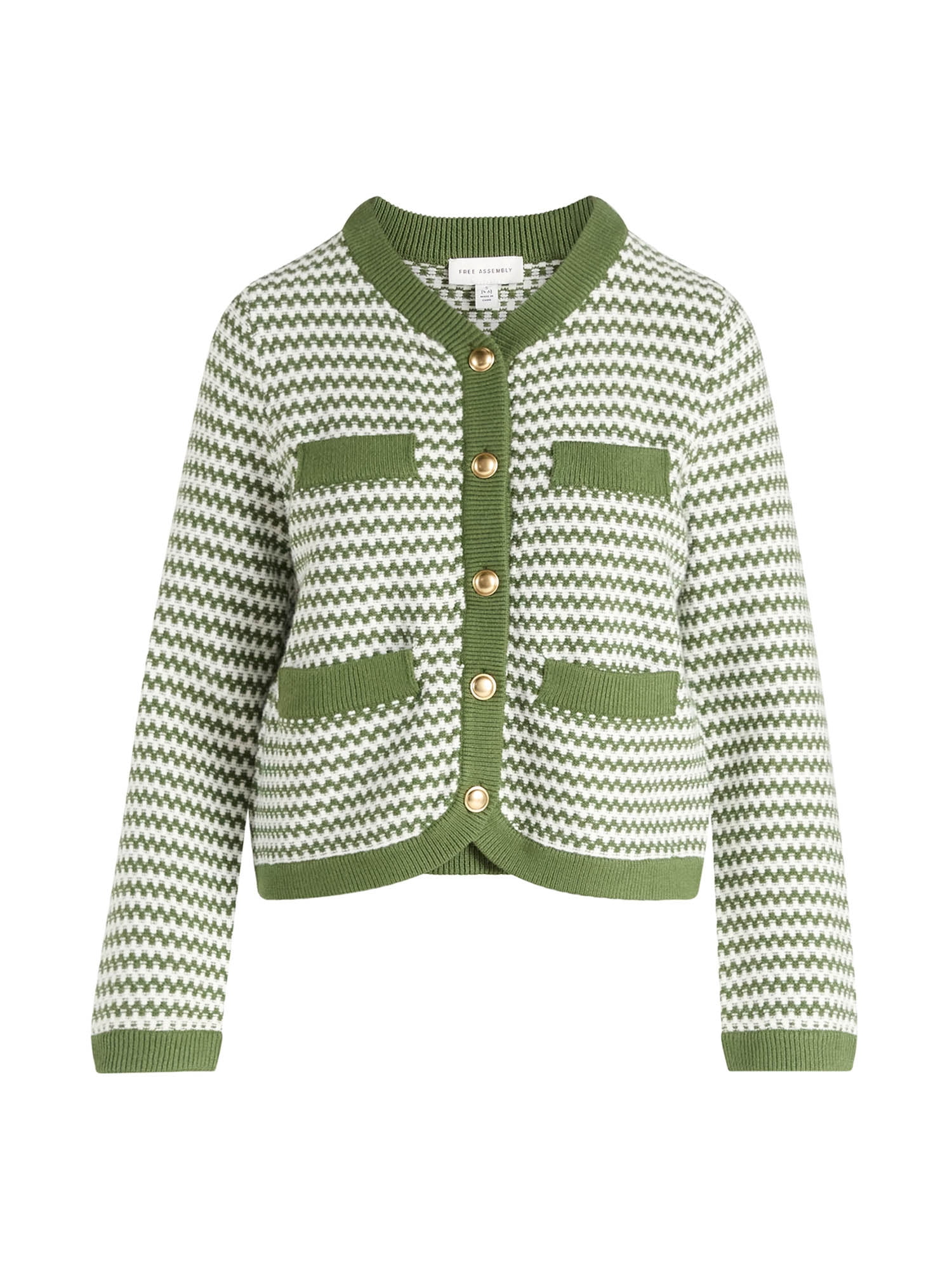 Free Assembly Women's and Women's Plus Textured Cardigan Sweater with Welt Pockets, Lightweight, Sizes XS-4X