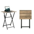 thumbnail image 4 of M optimized 2PCS Folding TV Tray Table, TV Dinner Snack Table, Industrial End Table with Wood Top, Eating Trays Table for Living Room, 4 of 6