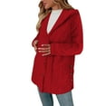 thumbnail image 4 of VINUSLI Womens Sherpa Jackets - Winter Button Down Teddy Hooded Jacket Warm Plus Size Long Sleeve Fuzzy Coats Red,XXXXL, 4 of 8