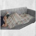 thumbnail image 6 of Bohemian Stripe Soft Flannel Fleece Throw Blanket, Theme Vintage Striped Abstract Patterns, Cozy Plush for Indoor and Outdoor Use, 50" x 70", Salmon Pale Blue Sepia, by Ambesonne, 6 of 6