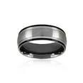 thumbnail image 3 of West Coast Jewelry Men's Grooved Dual Finish Two Tone Band Ring (8mm), 3 of 4