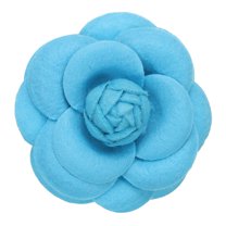Uxcell Vintage Camellia Flower Brooches Handmade Fabric Flower Pins Floral Corsage for Women Blue