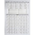 thumbnail image 1 of Kitchen Curtain Sheer with Embroidery (3pc Set- 2 Tiers and 1 Valance) (White with Gold Leaf), 1 of 2