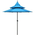 thumbnail image 2 of Ultrashades 9ft Patio Umbrella with Crank 3-Tier Pagoda Outdoor Market Umbrella with 8 Ribs, Aqua, 2 of 6