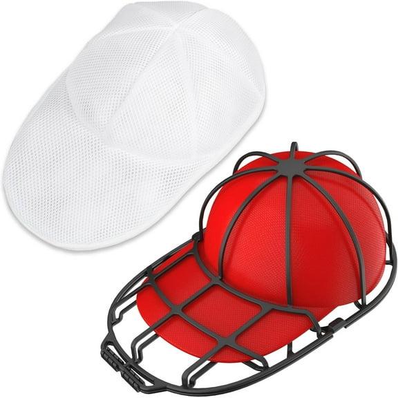 1-Pack Hat Washer Cage with Mesh Bag, Baseball Cap Washers, Baseball Hat Cleaner/Cleaning Protector,Ball Cap Washing Frame Cage Hat Washing Holder for Washing Machine