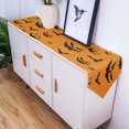 thumbnail image 4 of Halloween W16 X L72 Inch Table Runner 100% Burlap Linen Tabletop Collection for Everyday Dining, Special Occasions or Dinner Parties, Machine Washable Evil Pumpkin and Flying Bats, 4 of 7