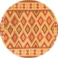 thumbnail image 1 of Ahgly Company Indoor Round Southwestern Orange Country Area Rugs, 3' Round, 1 of 1