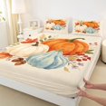thumbnail image 3 of Manfei Classic Halloween Pumpkin Lantern Fitted Sheet Queen,Ghost And Bat Bedding,3pcs,1 Fitted Sheet and 2 Pillowcases, 3 of 6