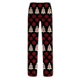 thumbnail image 4 of Lumtrix Christmas Pajamas For Women Casual Xmas Nordic Graphic Pajamas Bottoms Casual Elastic Waist Palazzo Pants Fall Pajamas Wine S, 4 of 6