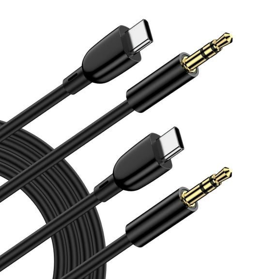 Aux Cord for Car, 2 Pack 3.3ft USB C to 3.5mm Audio Aux Jack Cable for Samsung Galaxy A17 S25 Ultra S24 FE Plus A16 5G A35 Z Fold Flip 7 FE 7 6, Type C to Headphone Jack Adapter Home Car Stereo Cord