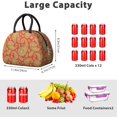 thumbnail image 5 of Paisley and Floral Red Pattern Insulated Lunch Bag,Leakproof Large Capacity Lunch Box for Work,Picnic or Travel,11.4 X 6.7 X 8.3 Inches, 5 of 5