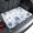 Blue, White, Gray, variant on Universal Car Trunk Mat 29"x39", Blue Hydrangea Waterproof Cargo Liner, Non-Slip Durability Cargo Mat, Farmhouse Floral Butterflies Rustic Beige All Weather Rear Trunk Protector for Car SUV