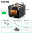 thumbnail image 2 of Behome 12.68QT Air Fryer Oven,8-in-1 Functions Digital Airfryer with Visible Window, 3-Layer Cooking Air Fryer for Crisps, Bakes, Roasts,1600W,Black, 2 of 7