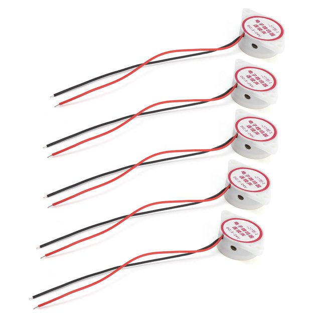 Alarms Sounder, Piezo Continuous Beep Sound Electronic Alarm Buzzer High-Decibel Active For Anti-Theft Black,White
