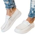 thumbnail image 2 of Eoperou Women Lace-up Slip-on Breathable Non Slip Flat Canvas Sneakers Loafer Shoes, 2 of 8