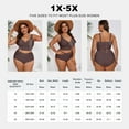 thumbnail image 5 of SHEWIN Plus Size Bathing Suit for Women Bikini Swimsuits High Waisted Bikini Sets Tummy Control Summer Beach Swim Suits Brown 5X, 5 of 9