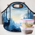 thumbnail image 6 of Herdesigns Wildlife Elk Deer Insulated Neoprene Lunch Bag for Women Men Lunch Box Washable Reusable Lunch Tote Lightweight Lunch Handbag for Work Outdoor Picnic, 6 of 7
