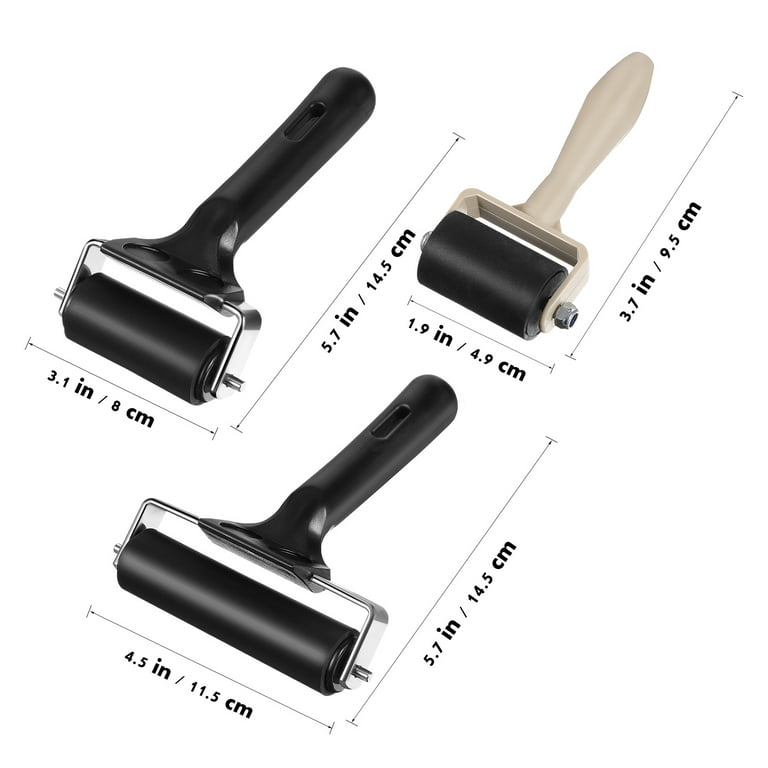 Uxcell 8 Inch Rubber Roller Brayer Tools for Wallpaper Printing Printmaking  Ink Stamping Tape Construction Black