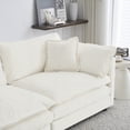 thumbnail image 5 of Modern White Chenille 2-Piece Living Room Sofa Set (2+2 Seat), 5 of 8