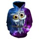 thumbnail image 3 of Sudadera con capucha y sudadera unisex con estampado 3D completo de águila/cuervo y tatuaje Vegvisir en rojo, con cremallera y chándales casuales, 3 of 5