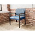 thumbnail image 5 of Pemberly Row Waiting Reception Wide Guest Chair Wood Frame in Blue, 5 of 5