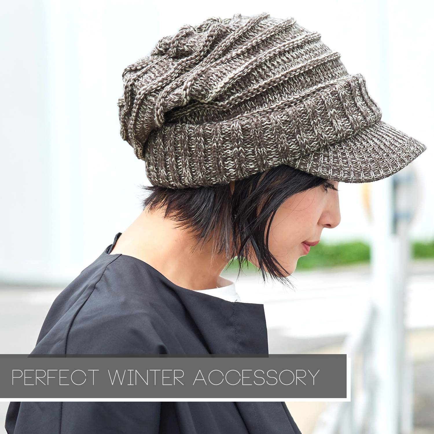 Slouchy Beanie Brim Hat - Mens Slouch 