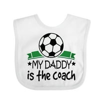 Inktastic Soccer My Daddy is the Coach Boys or Girls Baby Bib
