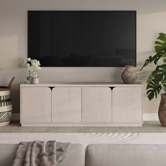 Fitzroy Rectangular TV Stand for TV's up to 78" in Alder White