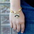thumbnail image 3 of Diabetic Medical Alert Gold Pave Heart Charm Bracelet, 3 of 3