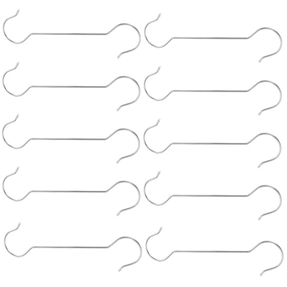 CIMAXIC 10Pcs Large Plated Silver S Hooks Stainless Steel Plant Hanger Hooks for Outdoor Garden Bird Feeder Lantern Hanging