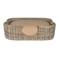 thumbnail image 3 of THE LICKER STORE Scallop 27" x 18.25" Tropical Handwoven Rattan Pet Bed with Machine Washable Cushion, Kubu Gray, DBD1002A, 3 of 8