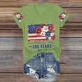 thumbnail image 4 of Summer Tops for Women Gsakboxl Women V Neck Patriotic T-Shirt, 4th Of July USA 250th Anniversary American Flag Floral Graphic Print Short Sleeve Casual Holiday Tops Womens Shirts XL, 4 of 8