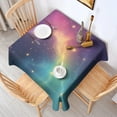 thumbnail image 2 of Colorful Tie Dye Nebula Pattern Square Tablecloth,Waterproof Square Table Cover,Wipeable Spillproof Washable Table Cover for Home Kitchen Party Decor 52"x52"(132x132cm), 2 of 6
