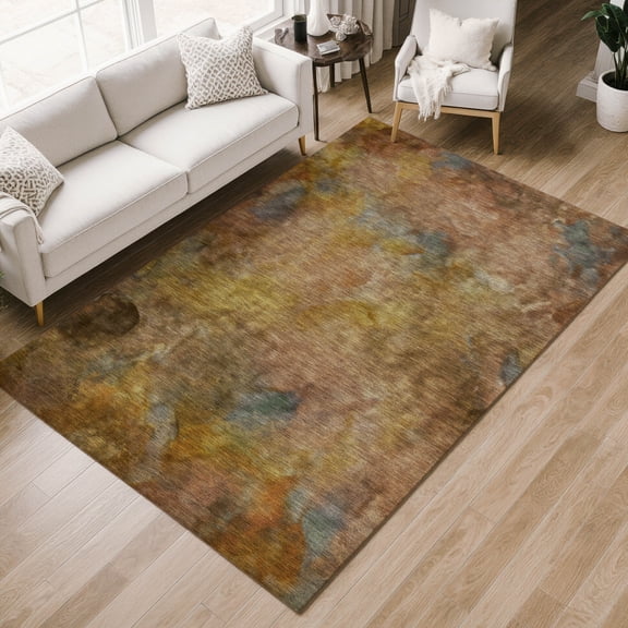 Addison Rugs Chantille Indoor/Outdoor Transitional Abstract Copper Machine Washable Rectangle Rug, 10' x 14'